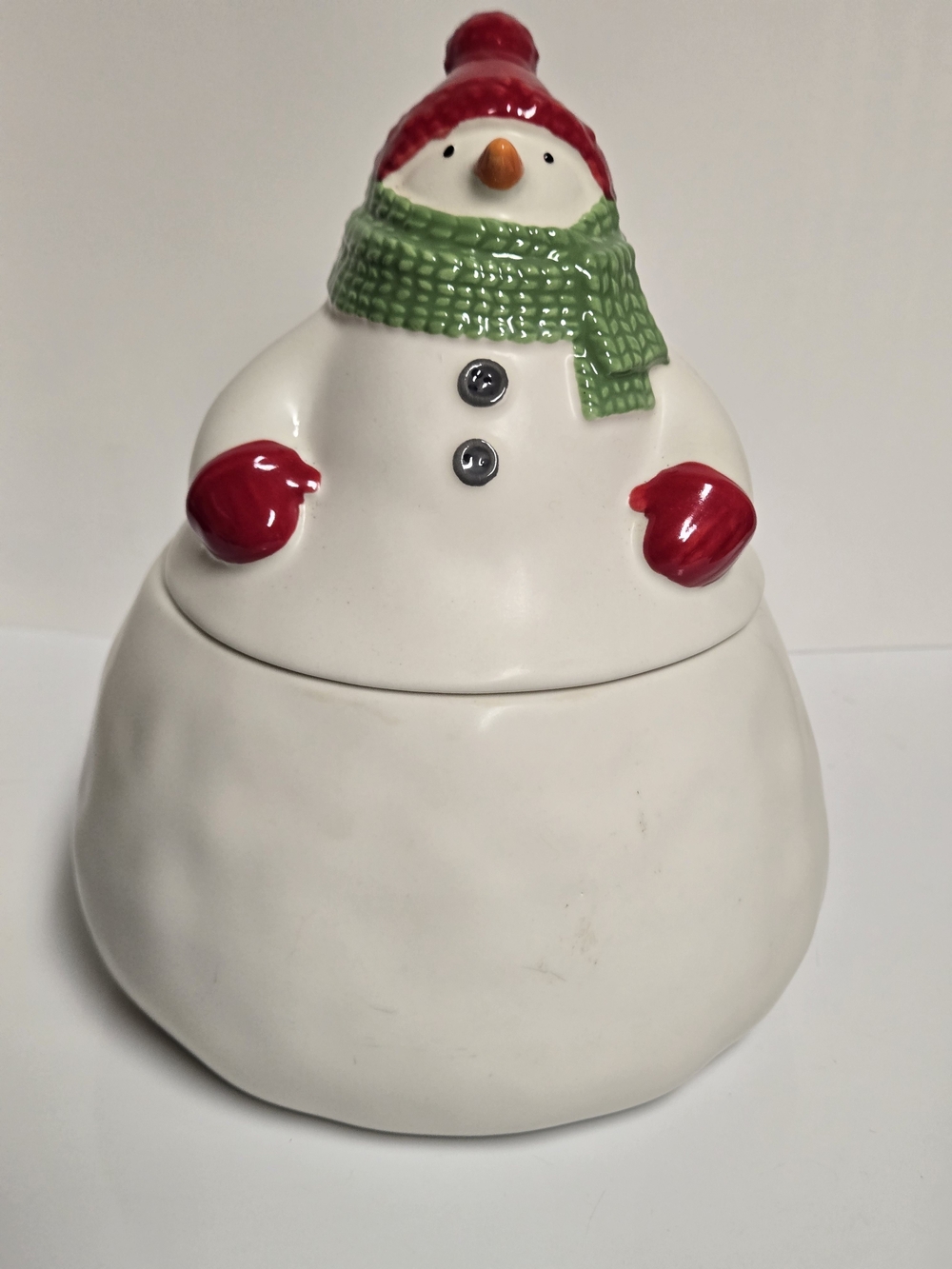 Musical Hallmark Ceramic Snowman Treat Jar